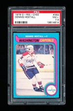 1979 OPC HOCKEY 392 DENNIS HEXTALL PSA 7.5 NEAR MINT+ CAPITALS