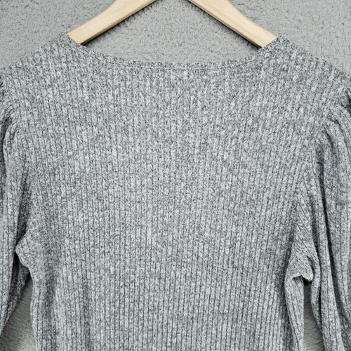 Olivia Blu Damen S Pullover meliert grau Taille Bindeband Design Langarm - Bild 14 von 19
