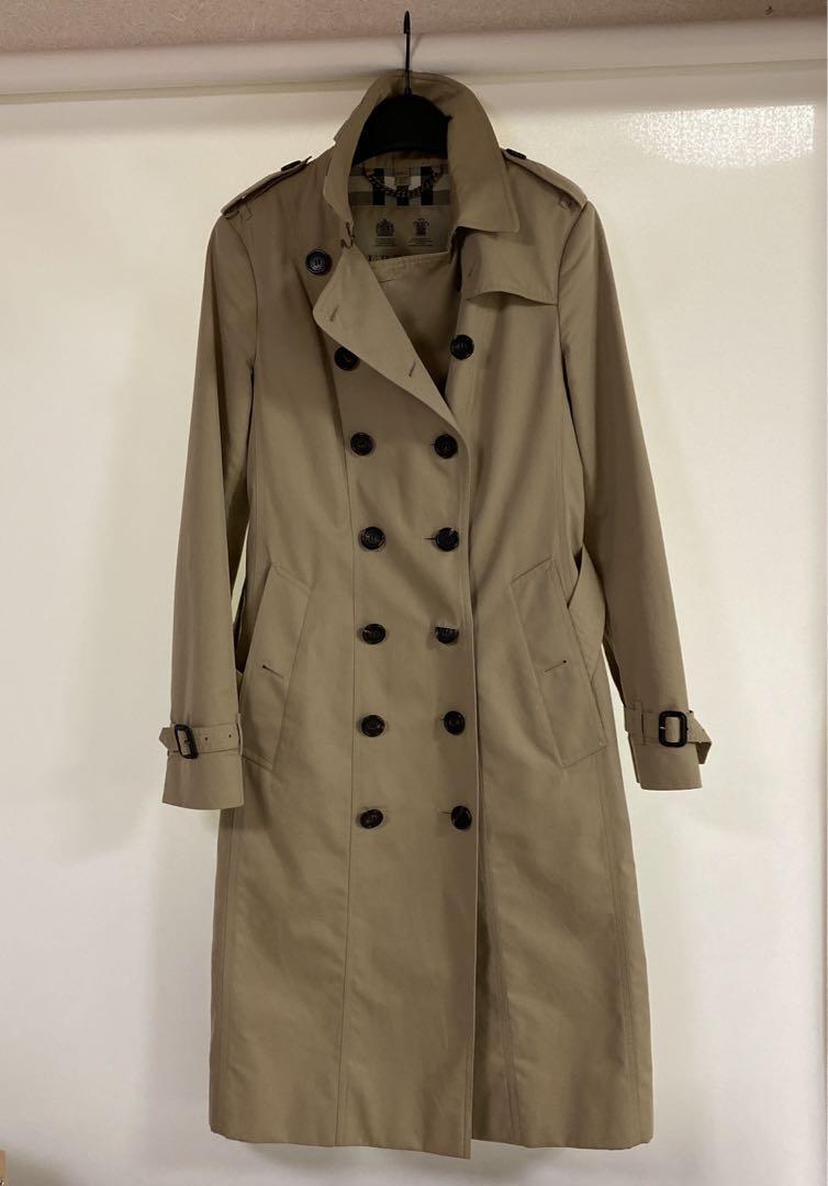 BURBERRY Sandringham Trench Coat Long Size UK8 US6 Women's #tk