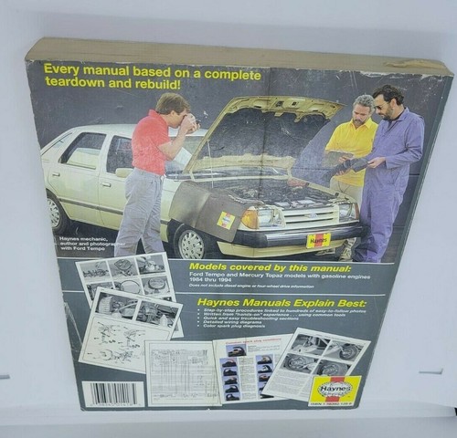 Haynes Ford Tempo & Mercury Topaz 1984-1994 Gasoline Engine Models Repair Manual - Picture 6 of 9