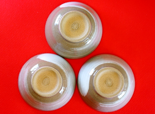Rare Japan Kyoto Myoshinji Temple 3-cups Glazed with Real Maple Y438-3 - Picture 9 of 13