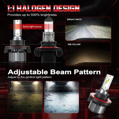 2x H13 9008 LED Headlight High/Low Beam Bulbs Kit 6000K For Chevy HHR 2006-11 - Picture 10 of 13
