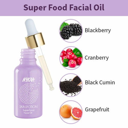 Nykaa Naturals Skin Potion Facial Oil 30 ml Superfoods Organic No Paraben - 第 4/4 張圖片