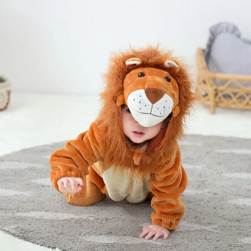 Animal King Lion Costume Fancy Dress for Baby Boys Infant Toddler Winter Outfit - Image 3 of 4
