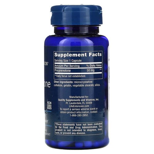 Life Extension Pregnenolone 50 mg 100 Capsules - Bild 2 von 2