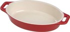 New Staub Ceramic Small Oval Baking Dish, Cherry Cerise Red .5 quart