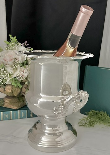 Cubo de hielo vintage Leonard cubo de champán plato de plata florero trofeo vintage - Imagen 2 de 10