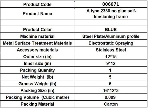 No Glue Self-tension Frame for Silk Screen Printing Inner Size 9''×11'' Blue New - Picture 2 of 8
