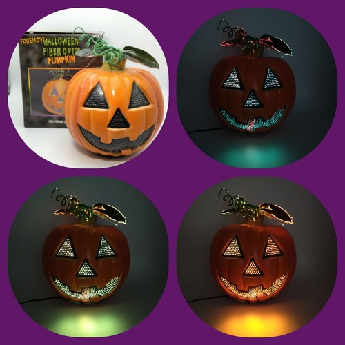 Foremost Halloween 10"  Jack O' Lantern Fiber Optic Color Changing Pumpkin Décor