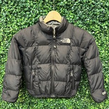 The North Face Reversible Jacket 550 Puffer Down Boys Size XS Toddler Black Grey