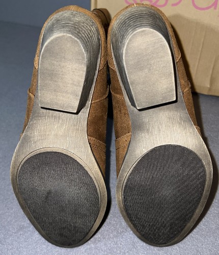 Botas altas de gamuza occidental Sugar Tammy para mujer 6,5 M coñac tacones en bloque punta - Imagen 9 de 11