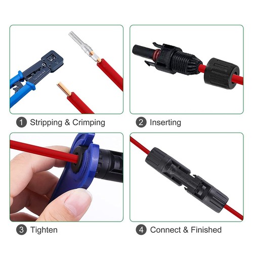 10/20Paar MC4 Solarstecker Stecker Wasserdicht Kabel Buchse Kupplung Solaranlage - Bild 9 von 18