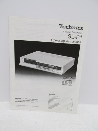 Technics SL-P1 CD Player Owner's manual, original - Picture 1 of 3