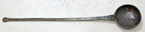 Antique Brass Kitchenware Long Spoon Original Old Hand Crafted - Picture 7 of 8