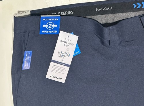 NWT-Haggar Travel Performance Dress Men’s Pant 56x30 Straight-Fit Active Flex - Picture 5 of 5