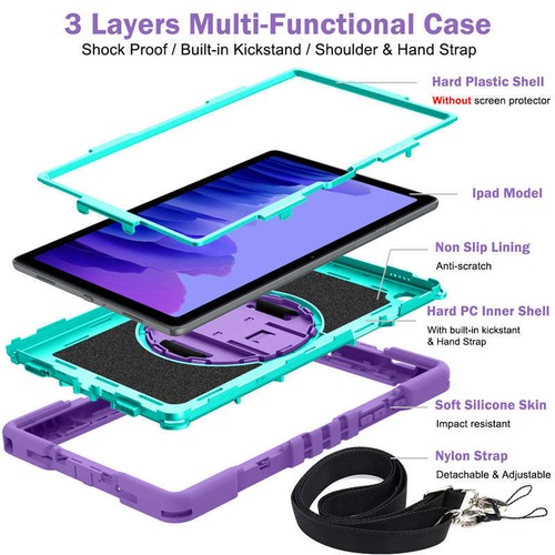 Shockproof Stand Case Cover with Strap For Samsung Galaxy Tab A7 10.4" T509 2022 - Picture 2 of 66
