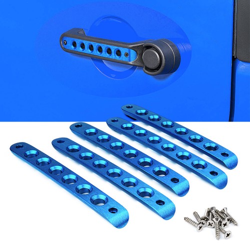 Protector de inserción de manija de puerta de aluminio azul para Jeep Wrangler JK 2007-2018 - Imagen 9 de 9