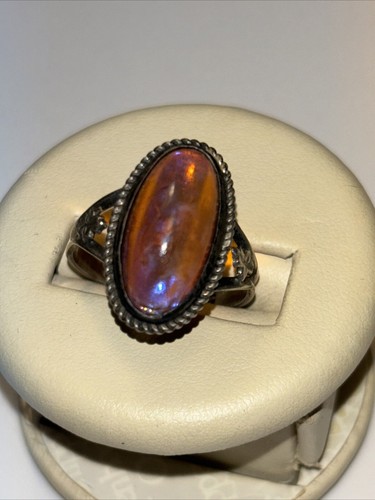 Dragon's Breath Opal & Sterling Silver Ring - STUNNING! 8.75” - Picture 4 of 4