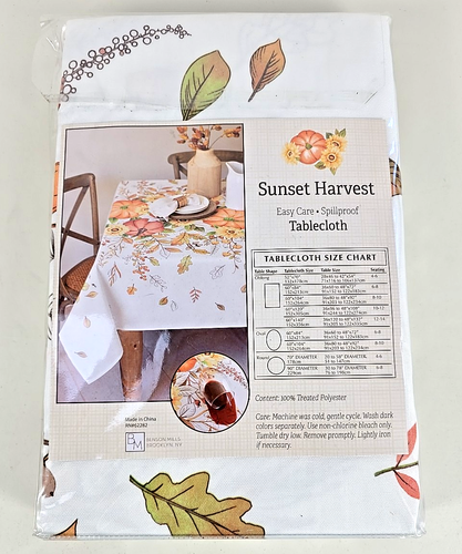 NEW - Benson Mills SUNSET HARVEST Easy Care Spillproof OBLONG 60x120 Tablecloth - Picture 2 of 5