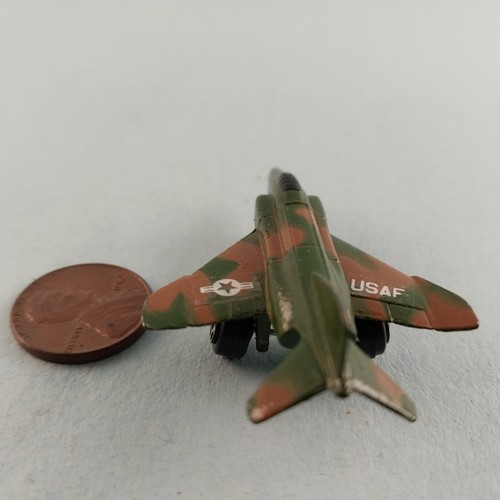 Tootsie Green Camo Toy Metal F-4 Phantom Fighter Jet Aircraft 2½" - Picture 3 of 8
