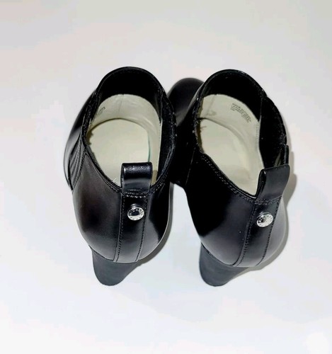 Michael Kors VC15E Thea Black Leather Ankle Boots Block Heel Chelsea Wms 5US - Picture 23 of 24