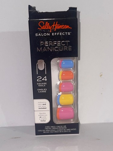 Perfect Manicure Press on Nails Sally Hansen Salon Effects Almond Oval Square - Picture 16 of 17