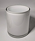 Unlimited Containers Cylindrical Clear White Glass Vase Utensil Holder, Planter