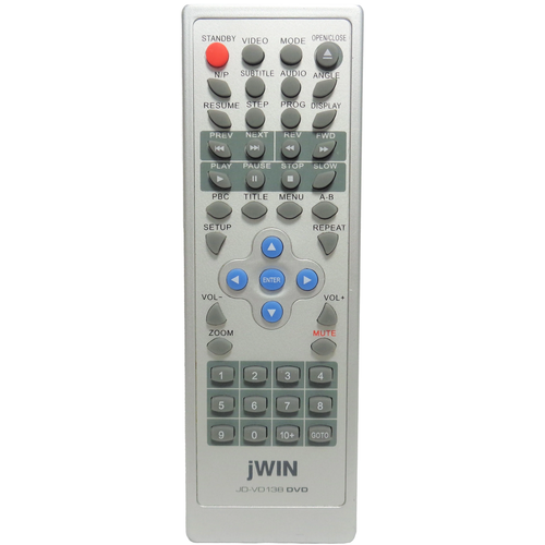 JWIN JD-VD138 Reproductor de DVD Usado Control Remoto, Original de Fábrica - Imagen 1 de 7