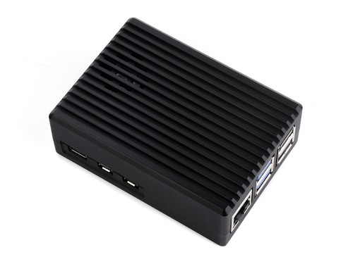 Waveshare Aluminum Stripe Grooved Case For Raspberry Pi 5, Built-In Cooling Fan - Afbeelding 11 van 13