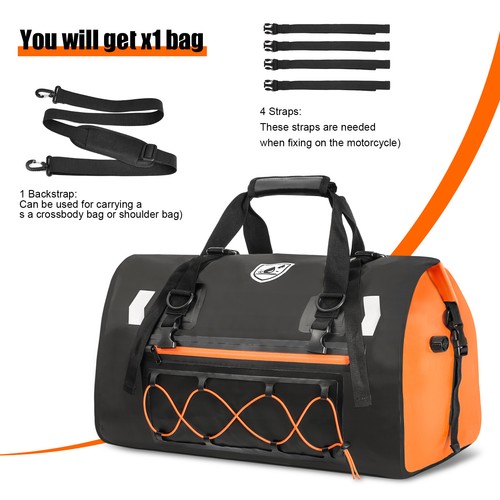 Motorcycle Dry Bag Waterproof Reflective Tail Duffle Bag Skiing Travel Hiking - Picture 7 of 13