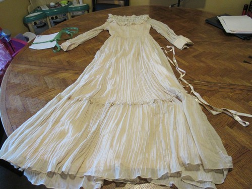 Candi Jones California vintage dress with lace not sized prairie boho off white - Picture 1 of 12