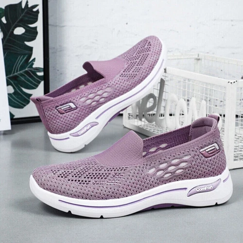 Damen Atmungsaktive Sport Sneakers Slip-On-Wanderschuhe Leichte Schuhe Outdoor - Bild 5 von 11