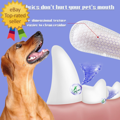 55 Counts PET Teeth Cleaning Wipes for Dogs & Cats,Dog Dental Wipes for Reducing - Picture 7 of 9