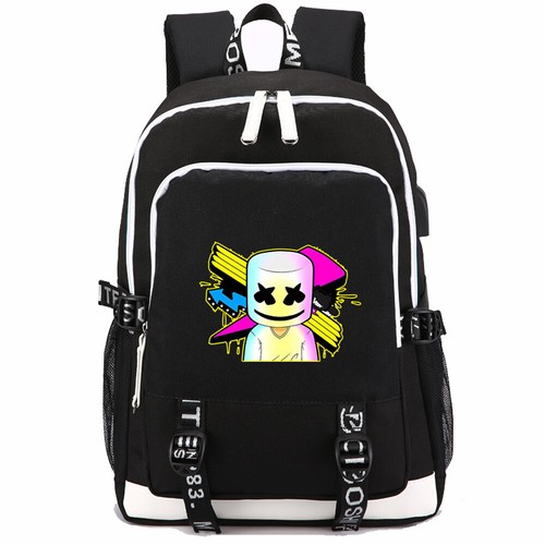 Marshmello DJ USB Luminoso Suave Mochila Bolso de Hombro Mochila Bolso de Estudiante - Imagen 2 de 8