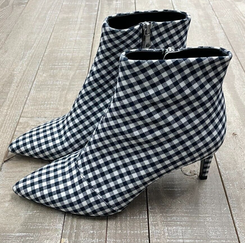 NIB Rag & Bone Beha Booties In Navy Gingham Size: 36 (US 6) - Picture 4 of 8