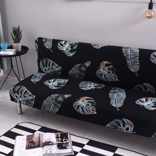 Armless Sofa Cover Stretch Sofa Bed Slipcover Futon Protector Machine Washable - Picture 52 of 117