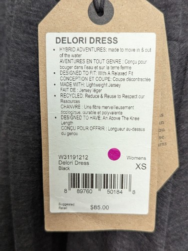 prAna Delori Swim Coverup Dress Black Charcoal Gray XS NWT - Picture 13 of 17