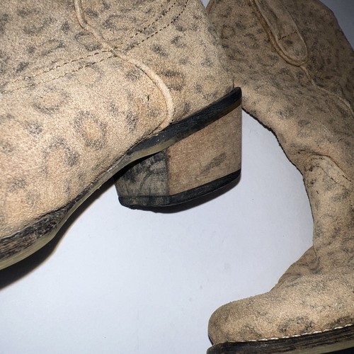 Roper Leopard Cowboy Youth Girls Brown Casual Boots 09-018-0923-0055 Size 12 - Picture 6 of 9