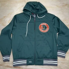 NEW XL Franchise Club Green Miami Hurricanes Walk On Quilted Full-Zip Jacket