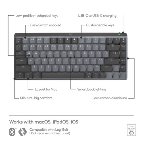 Logitech MX Kabellose Tastatur mit Hintergrundbeleuchtung (920010831) - Bild 6 von 6