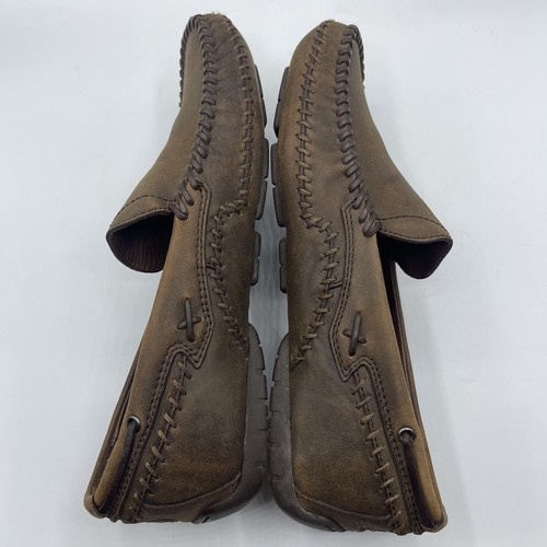 H.S. Trask Outpost Men Brown Leather Slip On Driving Moccasin H6625 Size 10.5 - Picture 7 of 10
