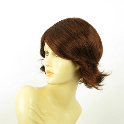Damen Perücke kurz dunkelbraun kupferfarben intensiv Ref. EDWIGE in 322 - Bild 2 von 9