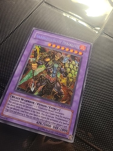 Yugioh Gladiator Beast Heraklinos Secret Rare GLAS-EN044 Unlimited Edition - Picture 4 of 9