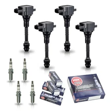 4pcs Ignition Coil & 4pcs NGK Iridium Spark Plug for 02-06 Nissan Sentra l4 1.8L