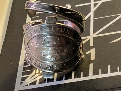 Antiq P&B Flower Silver Sterling Spoon Ring CRS Fair Trade Galatians Paye Baker - Picture 19 of 19