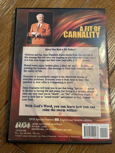A Fit of Carnality by Jesse Duplantis (2007, DVD) - Picture 2 of 2