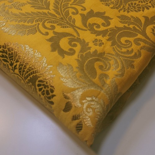 Brocade Ornamental Floral Fabric Gold Metallic Jacquard Craft Dress Material 44" - Picture 62 of 80