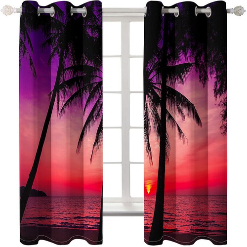 Ocean Beach Starfish 3D Thick Blackout Window Curtains Thermal Ring Top Eyelet - Bild 17 von 45