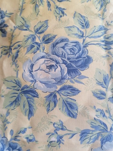 Laura Ashley Pelham Stripe roses linen furnishing fabric new 1994 5.5 yards - Picture 8 of 11