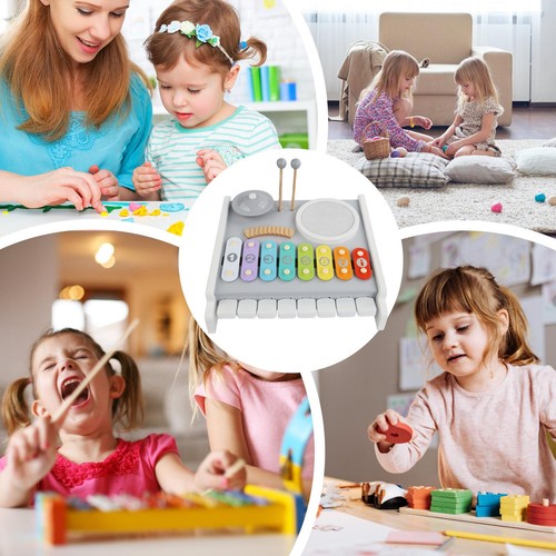 Xylophone for Kids Colorful Wooden Musical Toy with 2 Child Safe Mallets - Picture 12 of 12